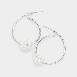 Silver Pearl Cluster Earring