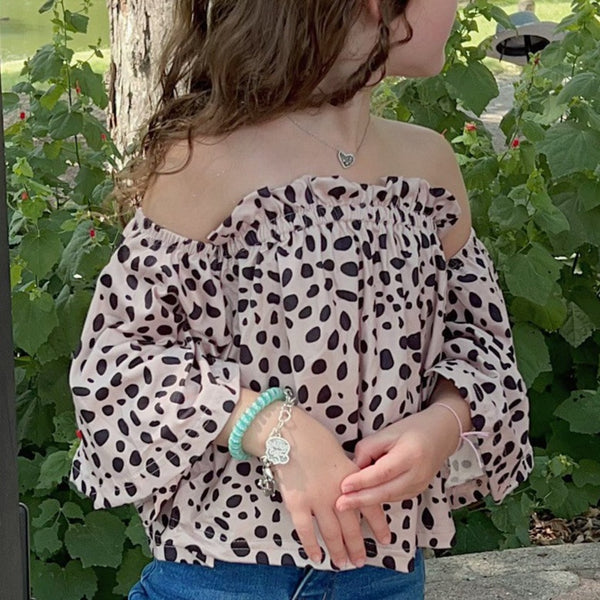 DALMATION COLD SHOULDER TOP AND BELL SLEEVE