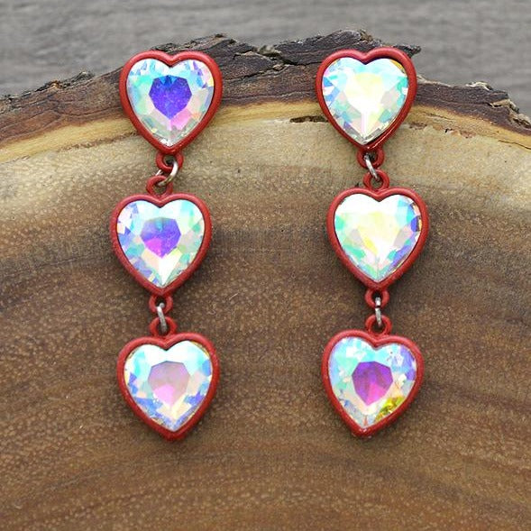 Heart Stone Drop Earrings