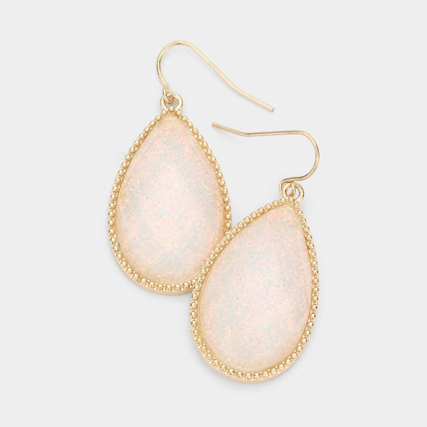 Glitter Teardrop Dangle Earrings