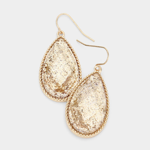 Glitter Teardrop Dangle Earrings