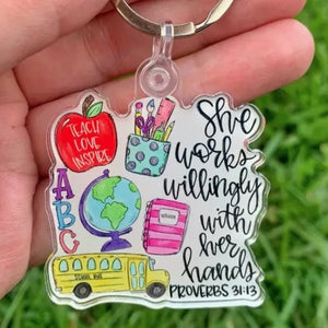 Teacher Proverbs Acrylic Keychain