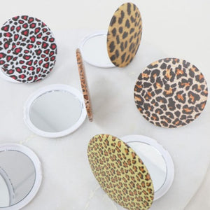 Leopard Print Compact Mirror