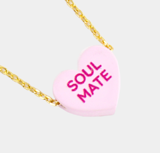 HEART PENDANT NECKLACE W MESSAGE