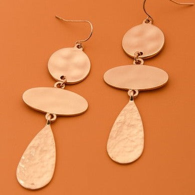 Hammered Geo Drop Earrings
