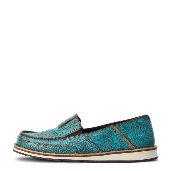 Womens Turquoise Floral Emboss Cruiser