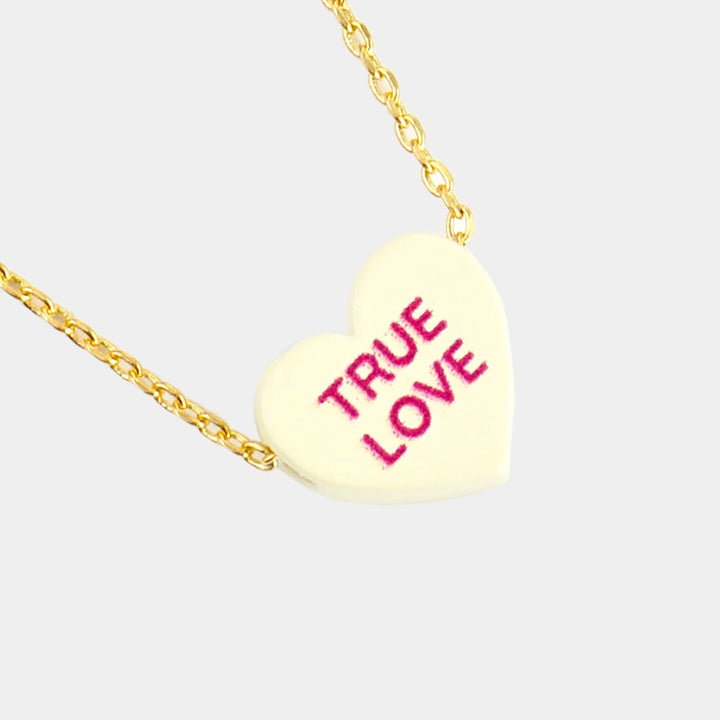 HEART PENDANT NECKLACE W MESSAGE