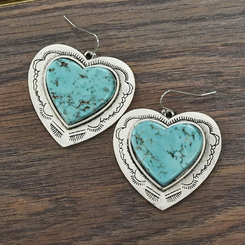 Heart Turquoise Earrings