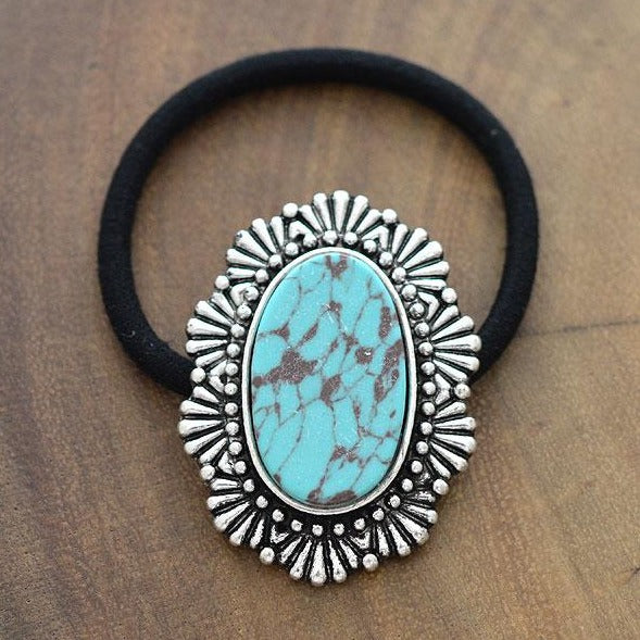 Western Turquoise Pony Tail Hair Tie