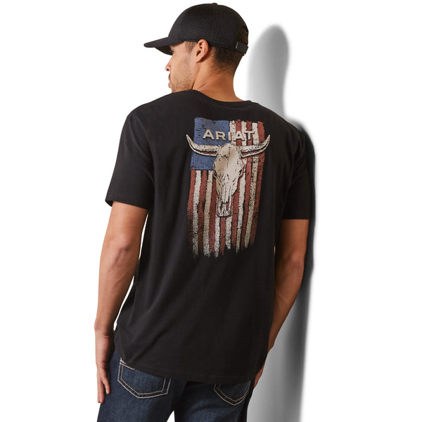 MEN'S Style No. 10044770 Ariat Steer Skull Flag T-Shirt