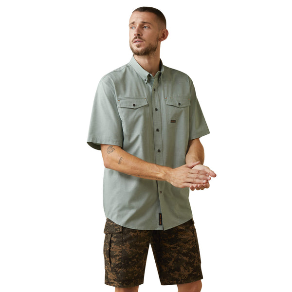 MEN'S Style No. 10043580 Rebar Made Tough VentTEK DuraStretch Work Shirt-GREEN BAY HEATHER