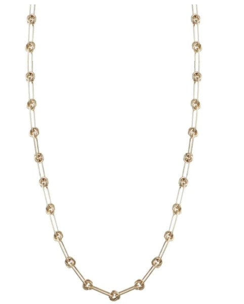 9PN105 30" oblong and knotted link chain necklace