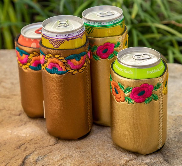 Embroidered Drink Cozie Set
