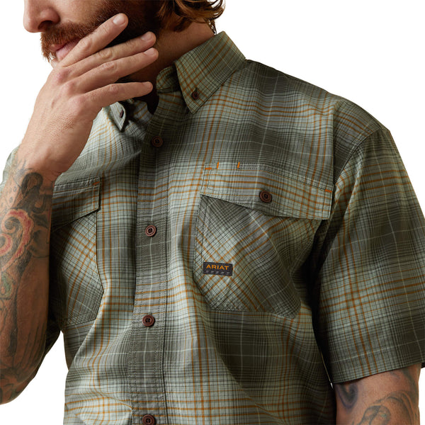 MEN'S Style No. 10043489 Rebar Made Tough DuraStretch Work Shirt- Silt Green Plaid