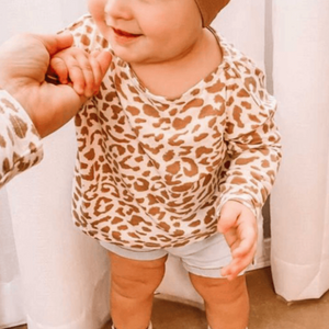 Shauna Long Sleeve - Tan Leopard by Baily's Blossoms