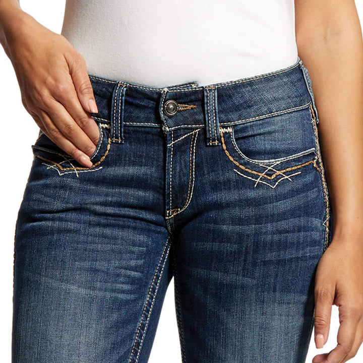 WOMEN'S 10025286 R.E.A.L. Mid Rise Stretch Entwined Festival Boot Cut Jean