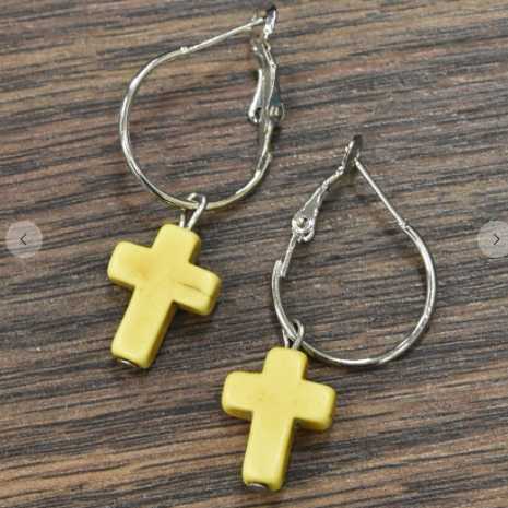 Tiny Cross With Silver Hoop