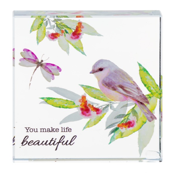 Blooming Butterflies - Beveled Glass Block decor