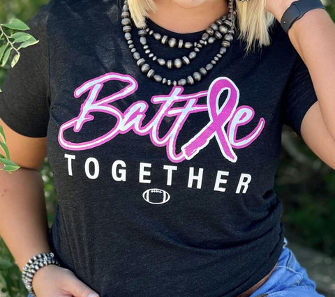 Battle Together Breast Cancer Football Tee