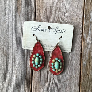Bronson Distressed Red with Turquoise Medallion