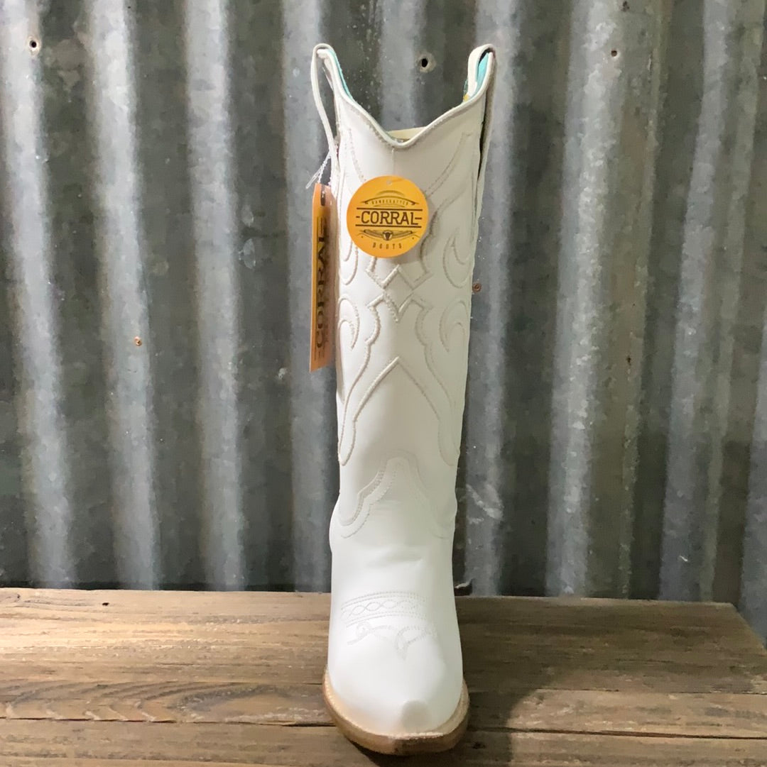 Z5046 WOMEN'S CORRAL EMBROIDERED TALL WESTERN BOOTS - SNIP TOE