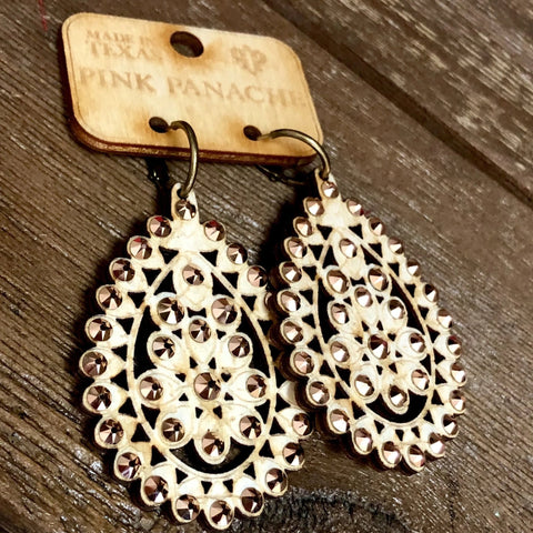 E-453PWRG Santa Fe Teardrop Earrings with Rose Gold Crystals