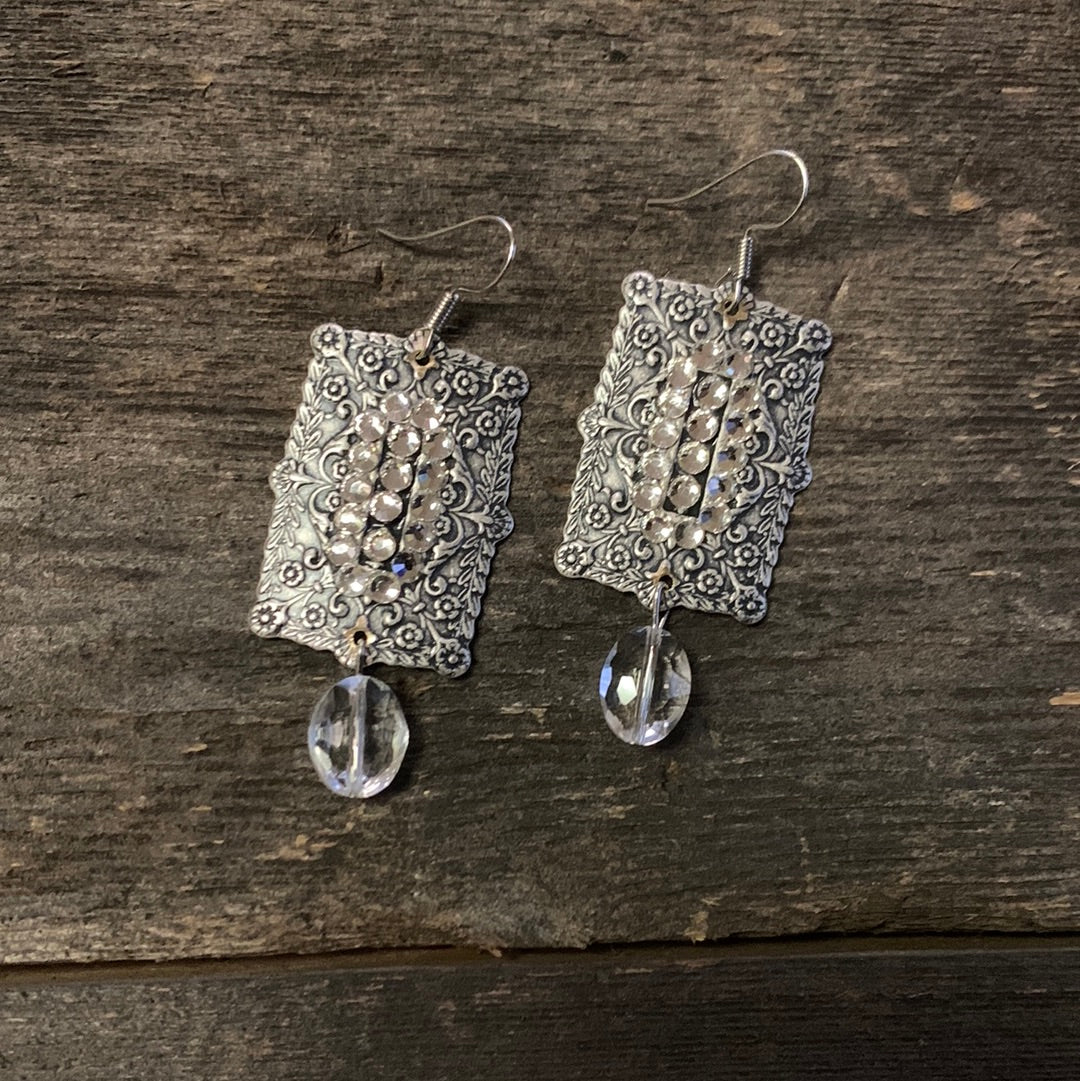 Bonita Silver Crystal drop Earrings