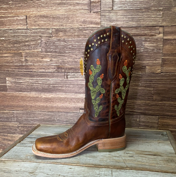 LD Brown Embroidery Cactus Boots