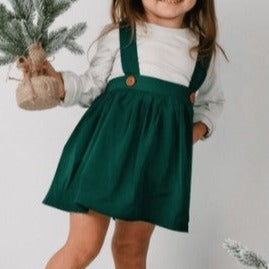 Daphne Suspender Skirt - Hunter Green