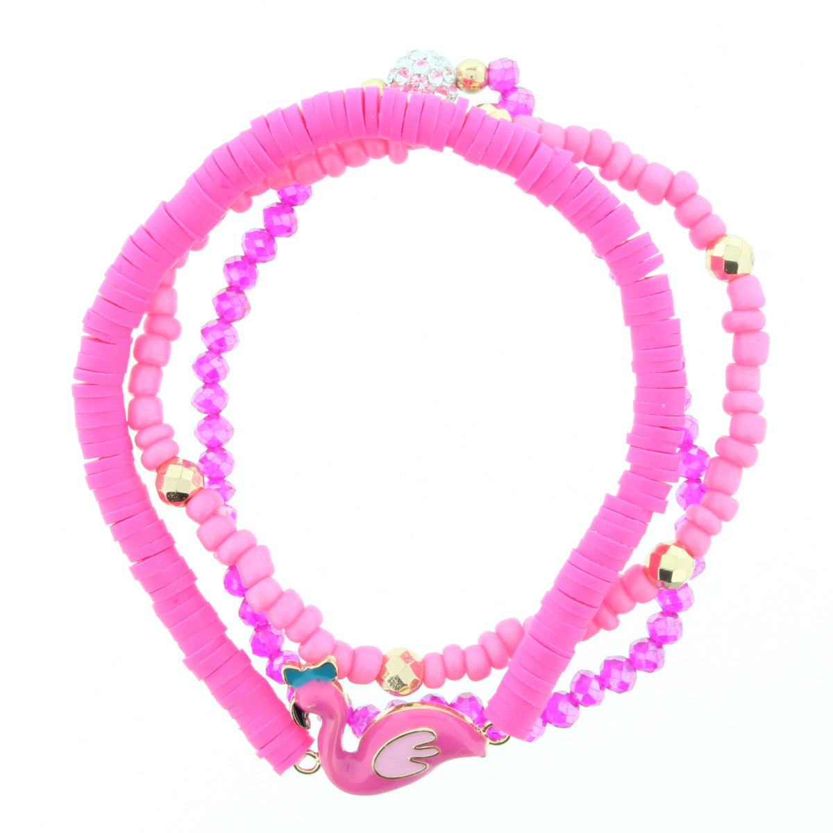 Kids 3 Strand Flamingo Bracelet