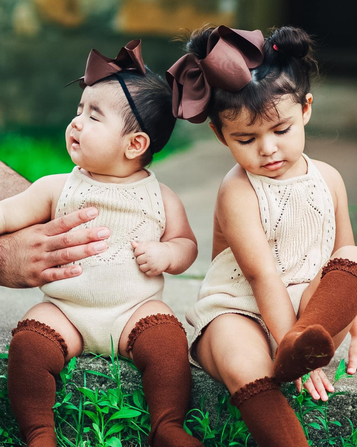 Drake Halter Romper - Vanilla Cream Crochet By Bailey Blossom