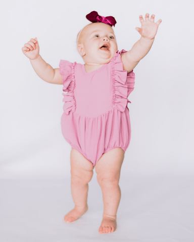 Madeline Ruffle Front Bubble Romper  By Bailey Blossom